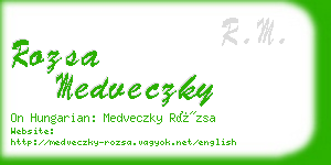 rozsa medveczky business card